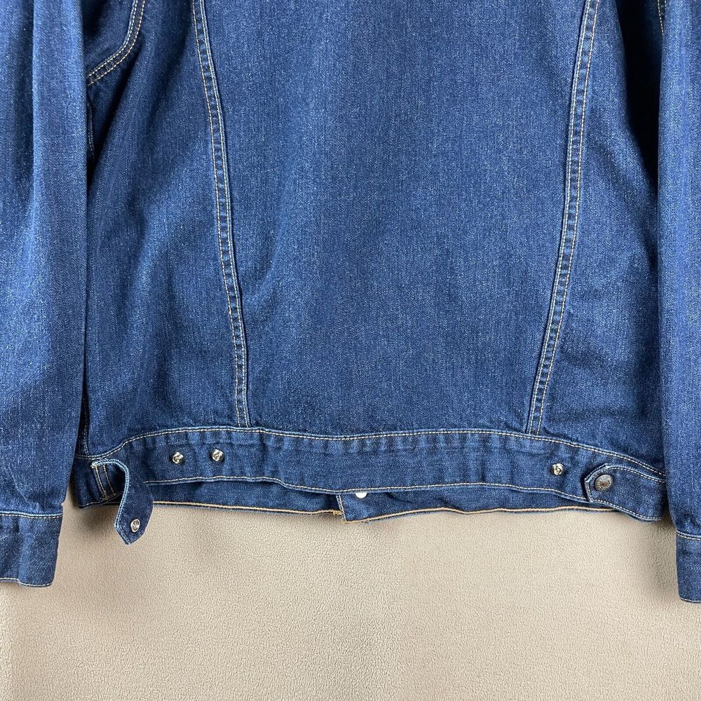 Levis Jacket Mens Extra Large Easy Rider Denim Medium Wash Trucker XL Biker Logo - Picture 14 of 16